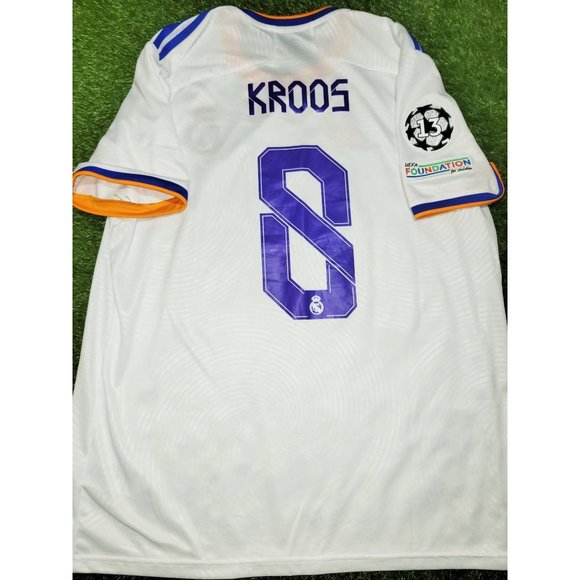 Kroos Real Madrid 2021 2022 UEFA FINAL Home Soccer Jersey Shirt XL SKU# GQ1359